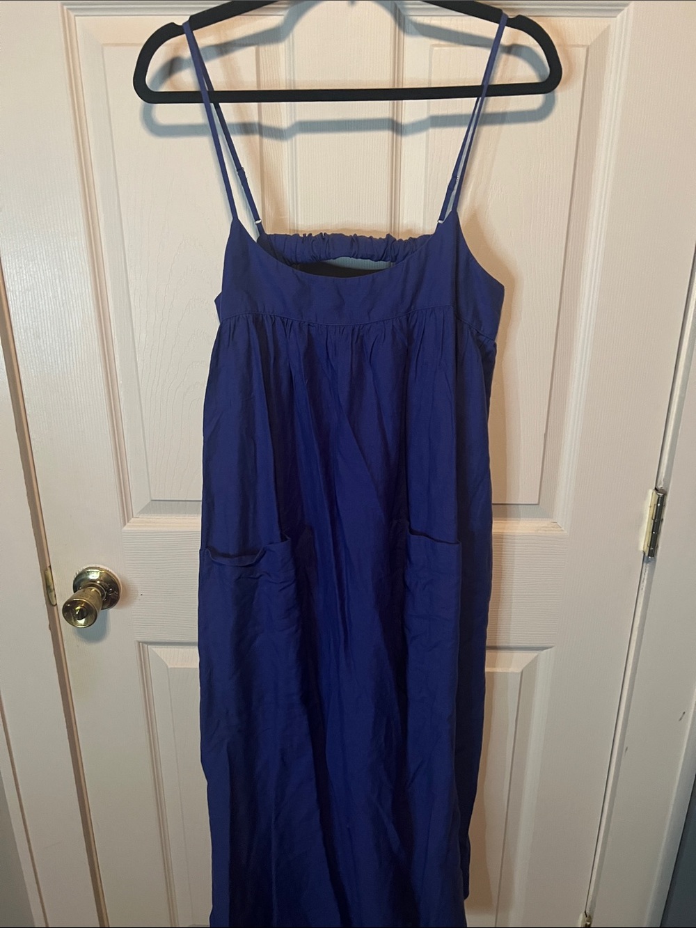 Madewell Royal Blue Spaghetti-Strap Maxi Dress